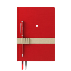 Блокнот Heart - red/beige/red